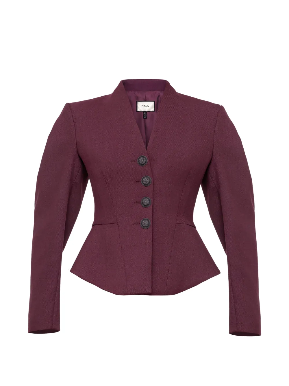NISSA tailored wool V-neck jacket - Viola