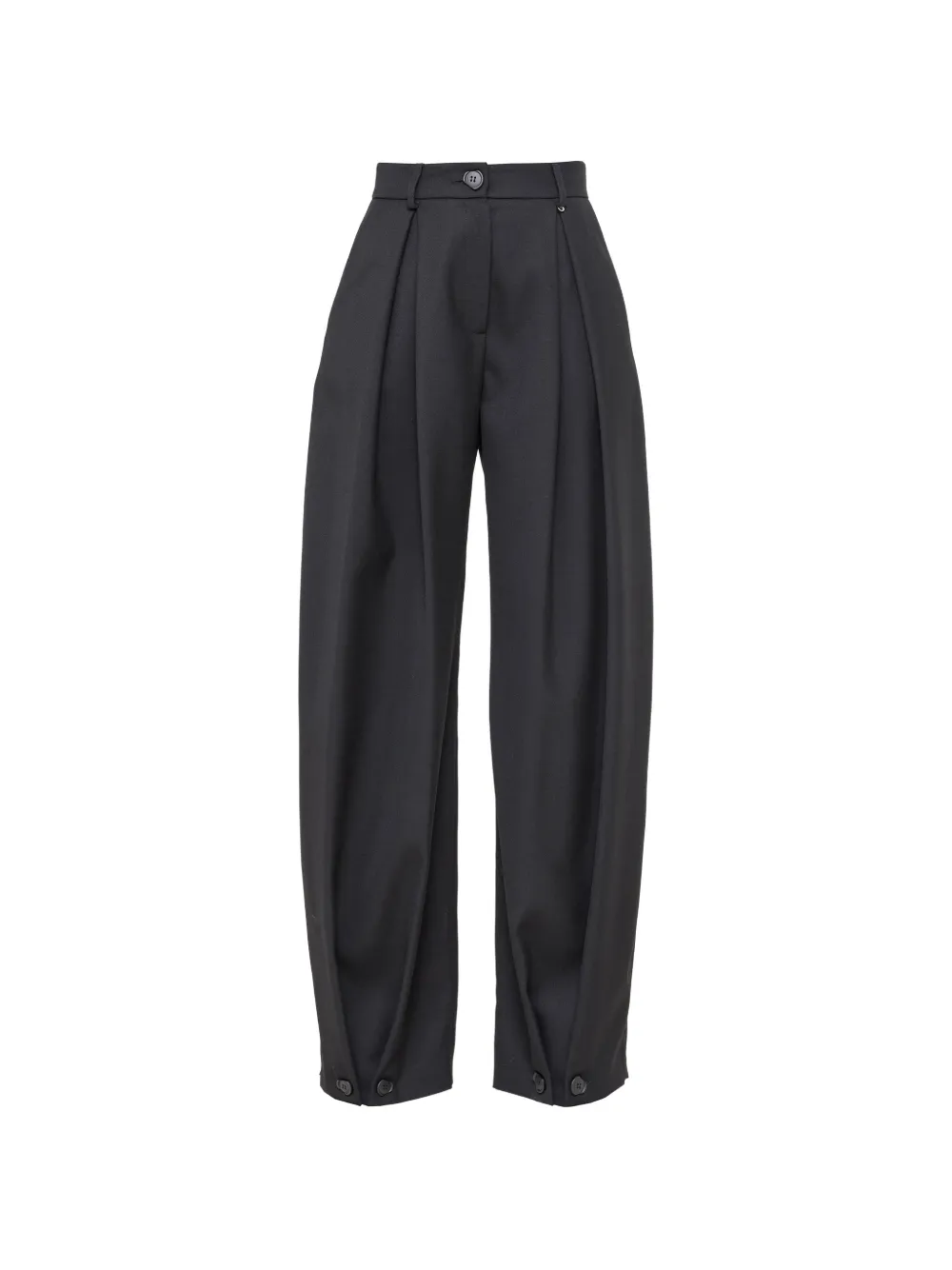 Nissa Mid-rise Wool Pants In Black