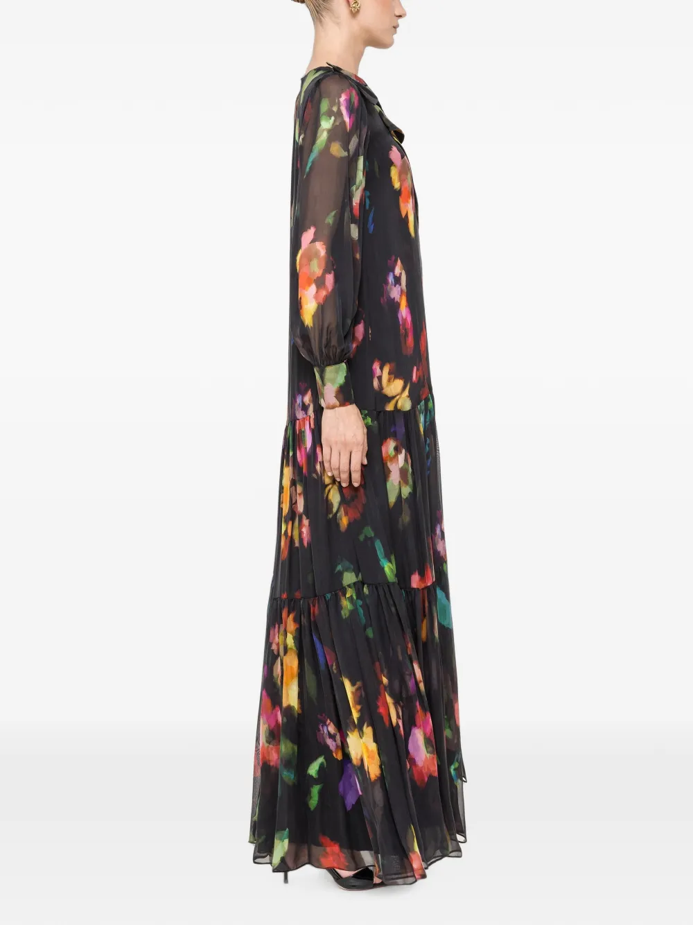 NISSA Maxi-jurk met print Zwart