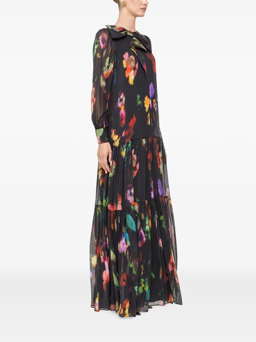 NISSA Maxi-jurk met print Zwart