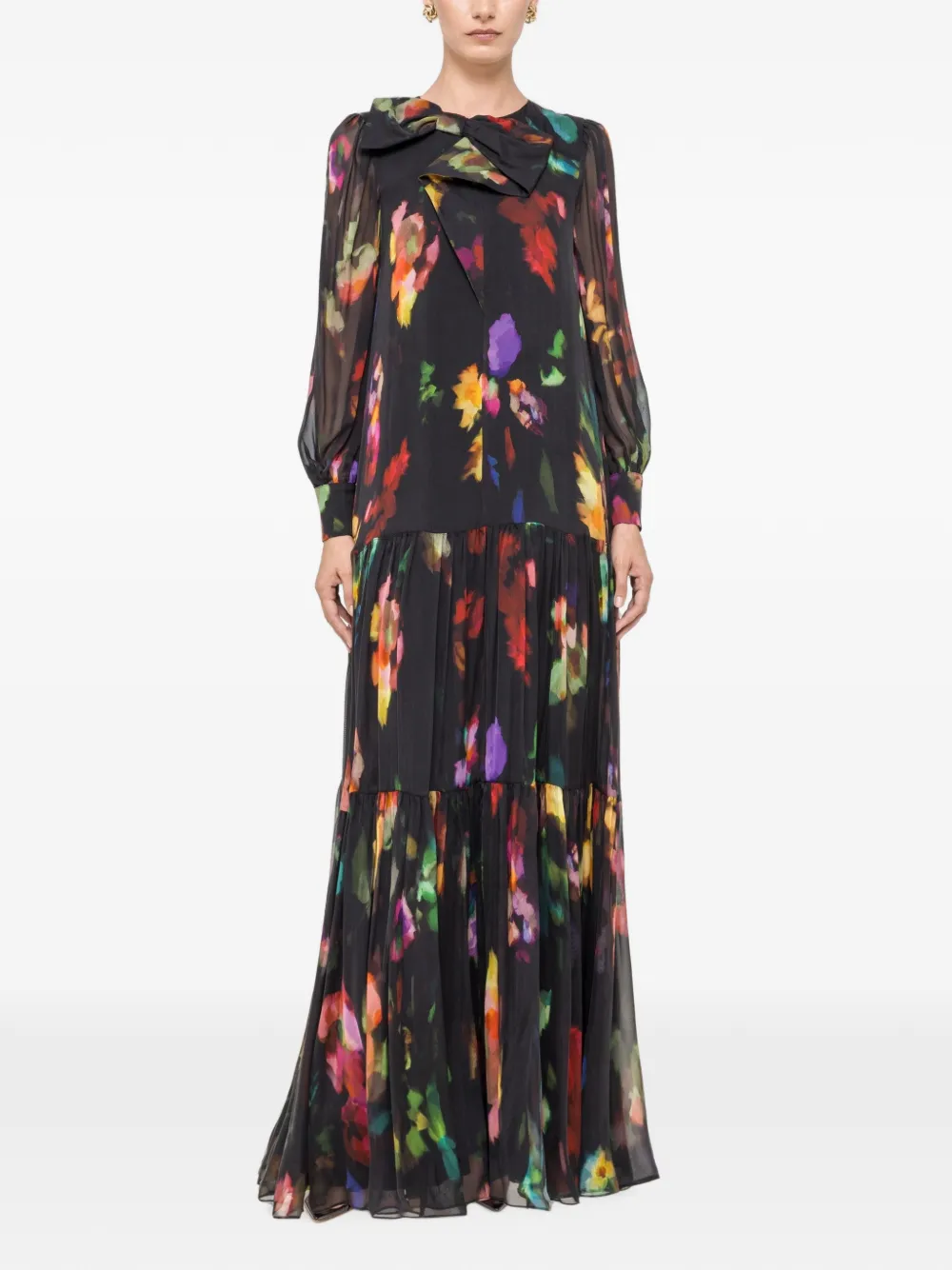 NISSA Maxi-jurk met print Zwart
