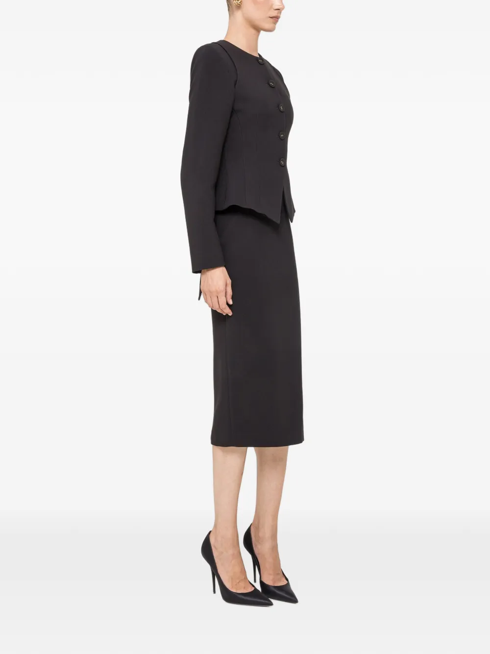 NISSA High waist midi-rok Zwart