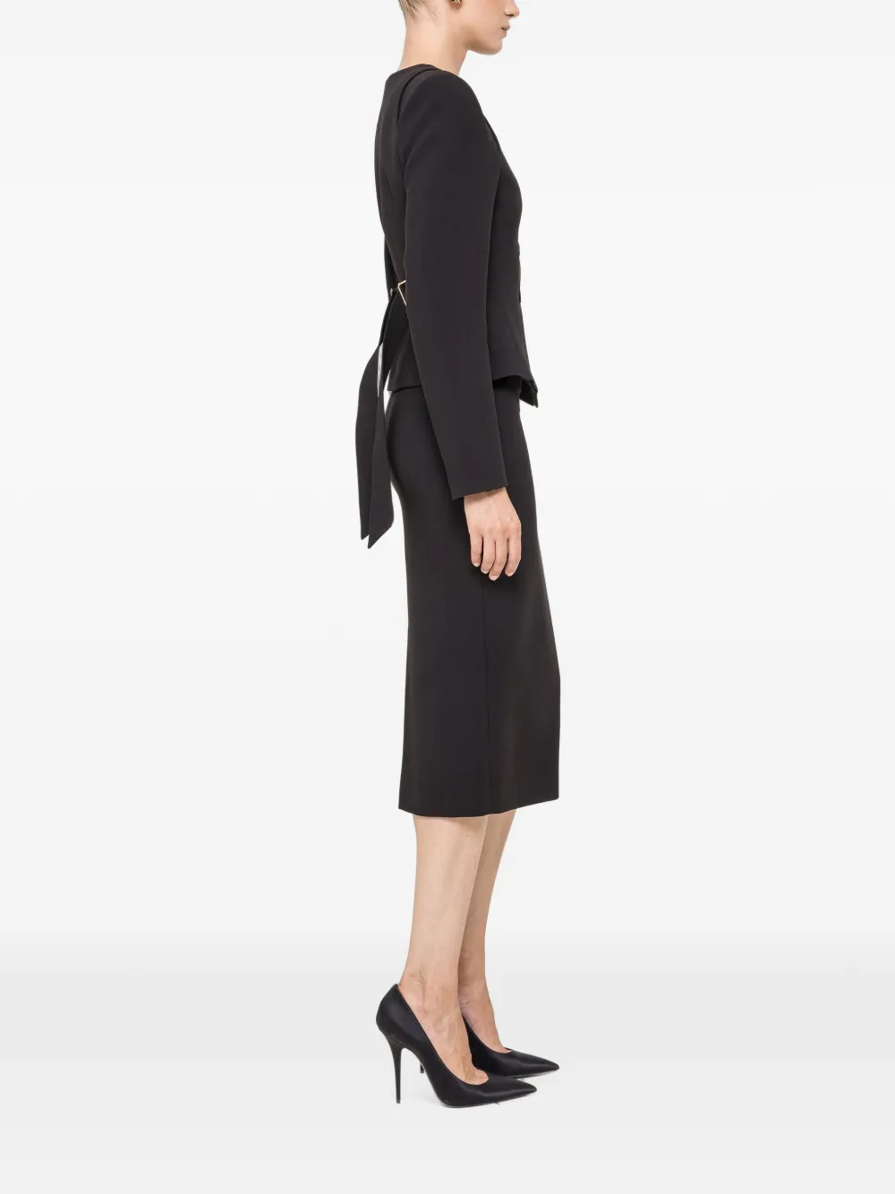 NISSA High waist midi-rok Zwart