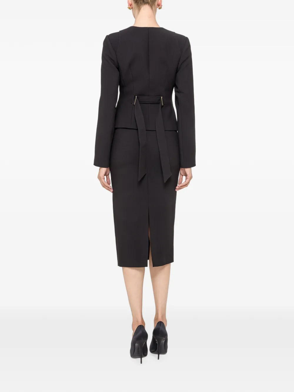 NISSA High waist midi-rok Zwart