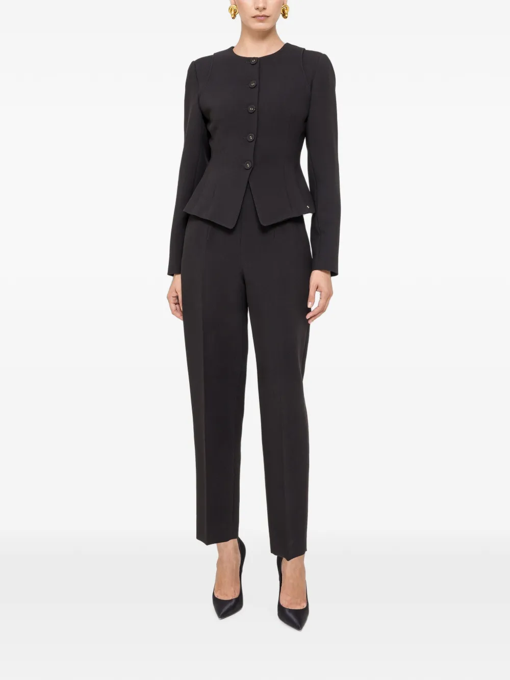 NISSA Blazer met enkele rij knopen Zwart