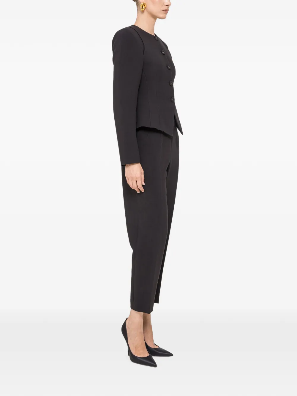 NISSA Blazer met enkele rij knopen Zwart
