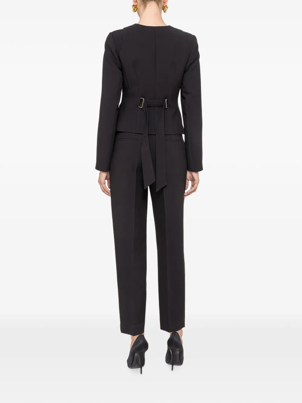 NISSA Blazer met enkele rij knopen Zwart