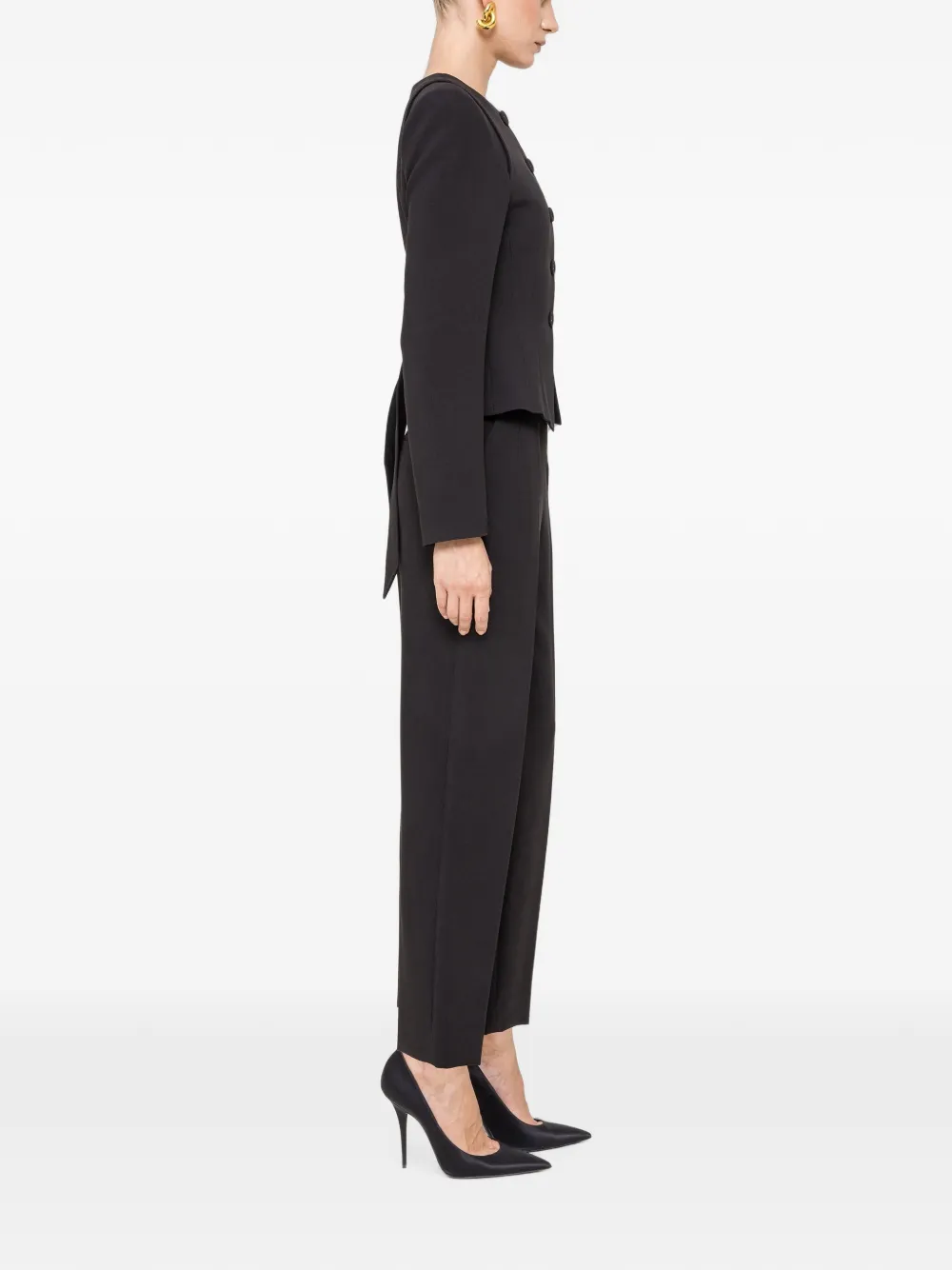 NISSA Blazer met enkele rij knopen Zwart