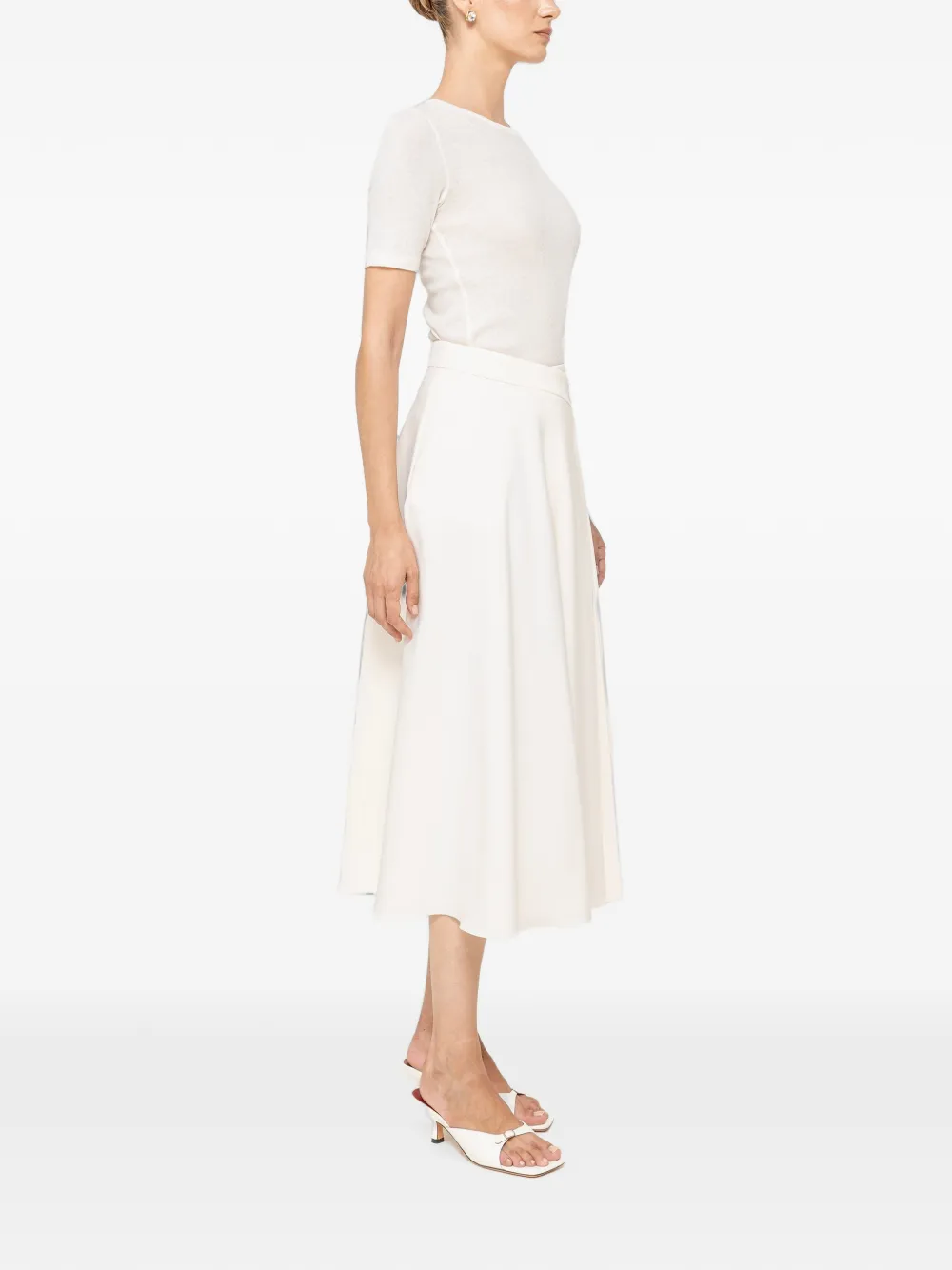 NISSA High waist midi-rok Beige