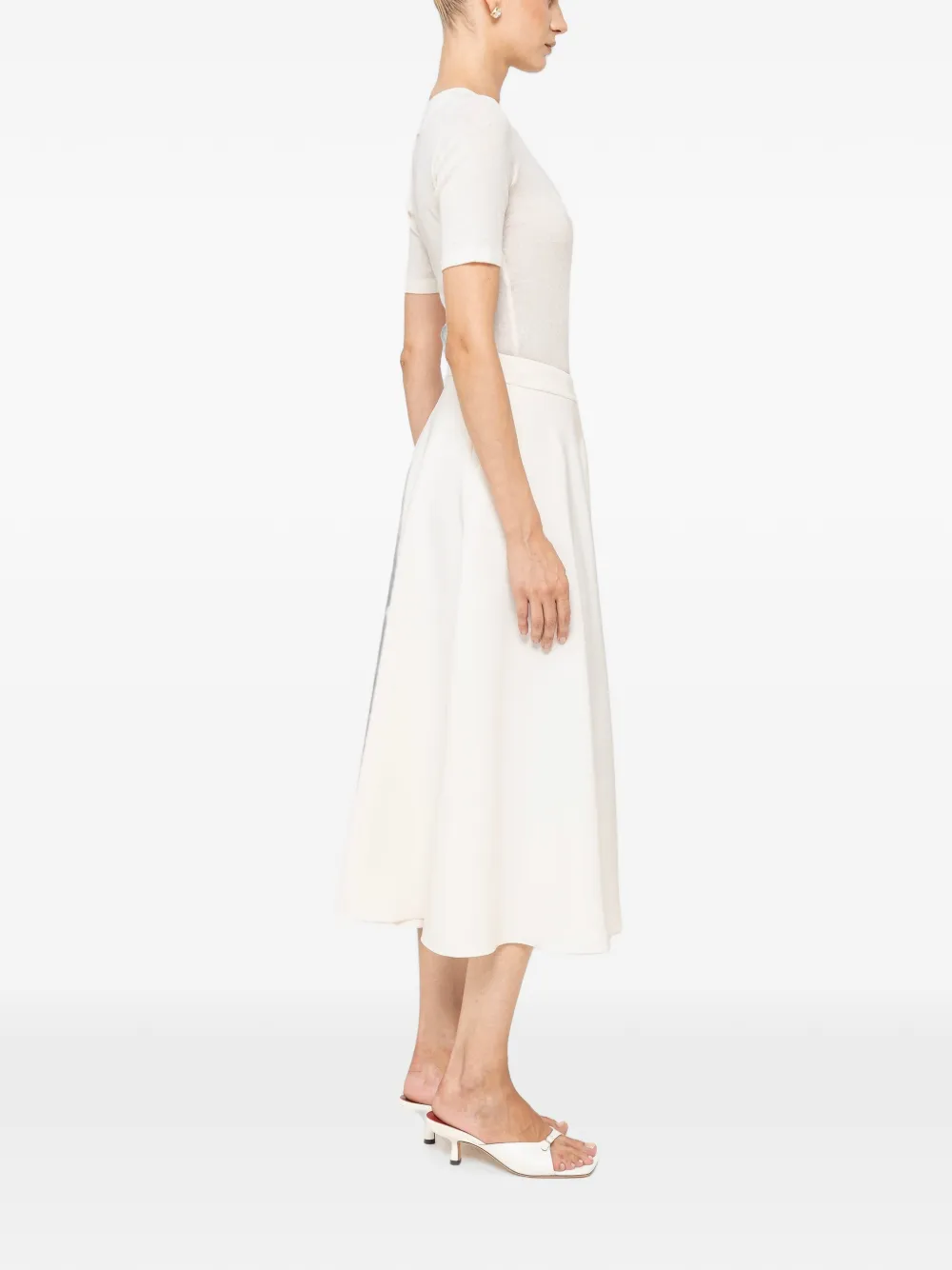 NISSA High waist midi-rok Beige