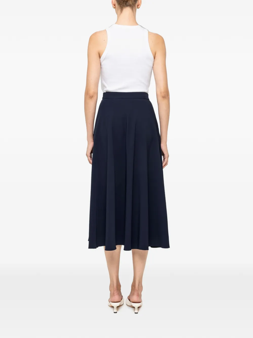 NISSA High waist midi-rok Blauw