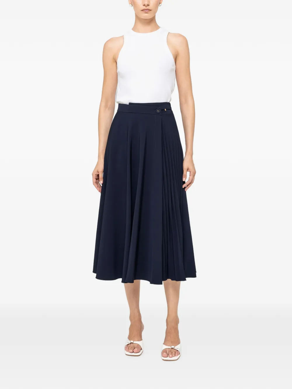 NISSA High waist midi-rok Blauw