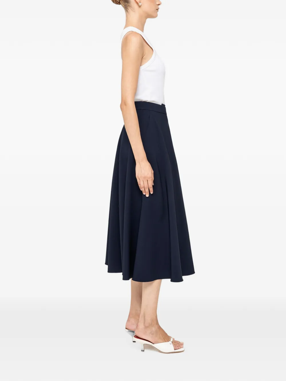 NISSA High waist midi-rok Blauw