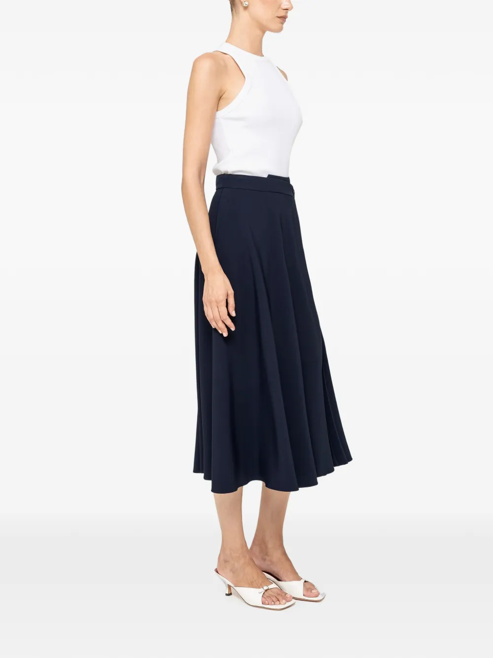 NISSA High waist midi-rok Blauw