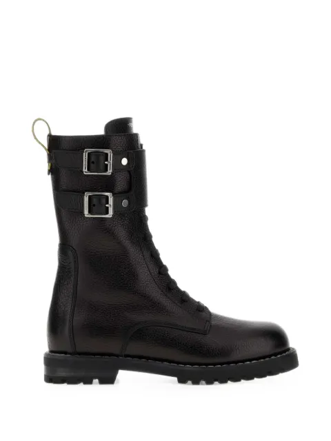FENDI Commando buckled pebbled-leather boots