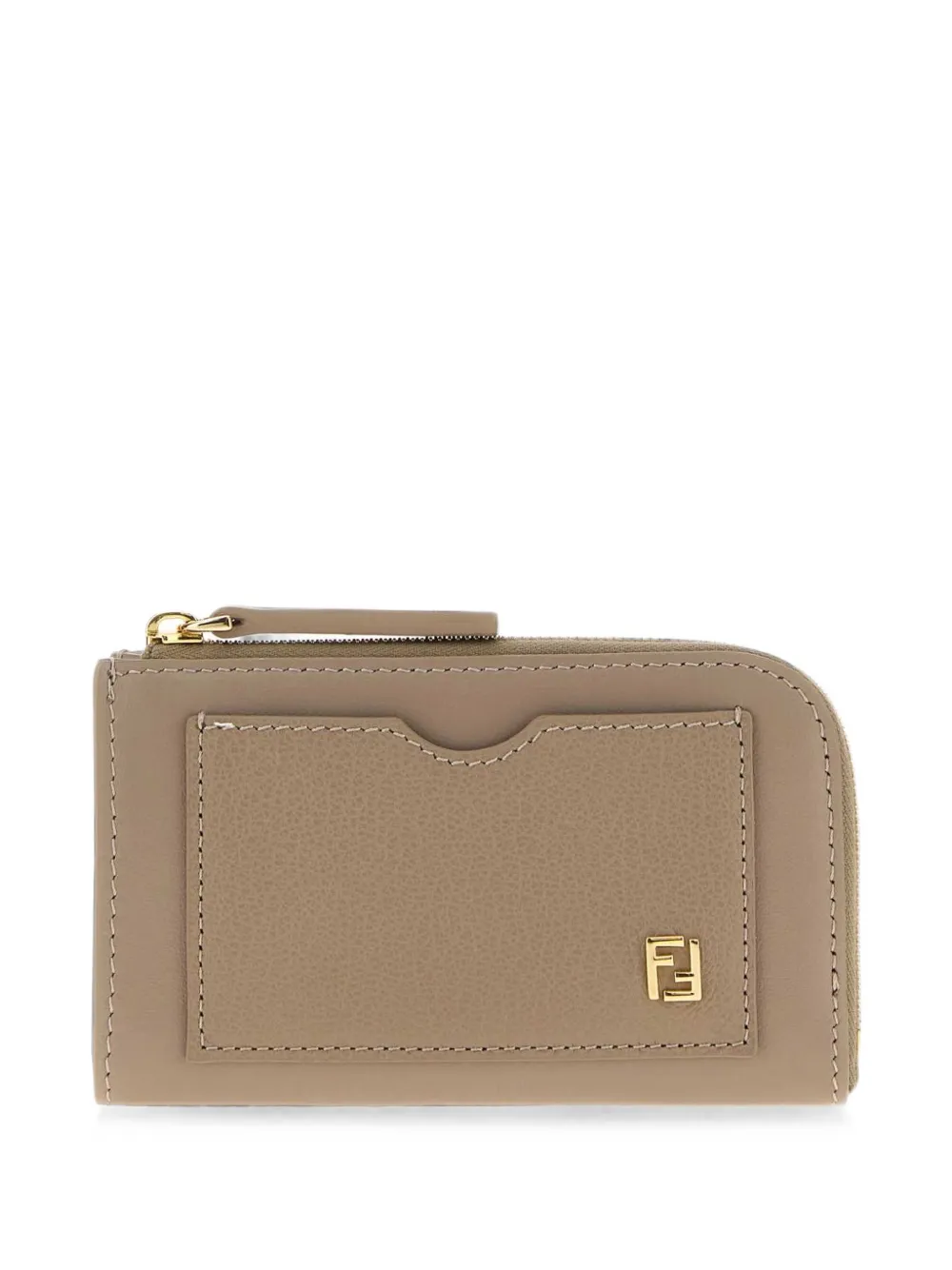 FENDI FF logo-plaque leather card case pouch