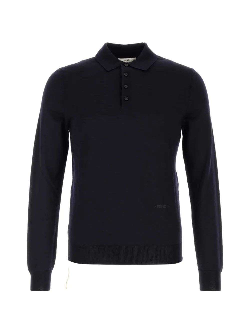 FENDI fine-knit long-sleeve polo shirt