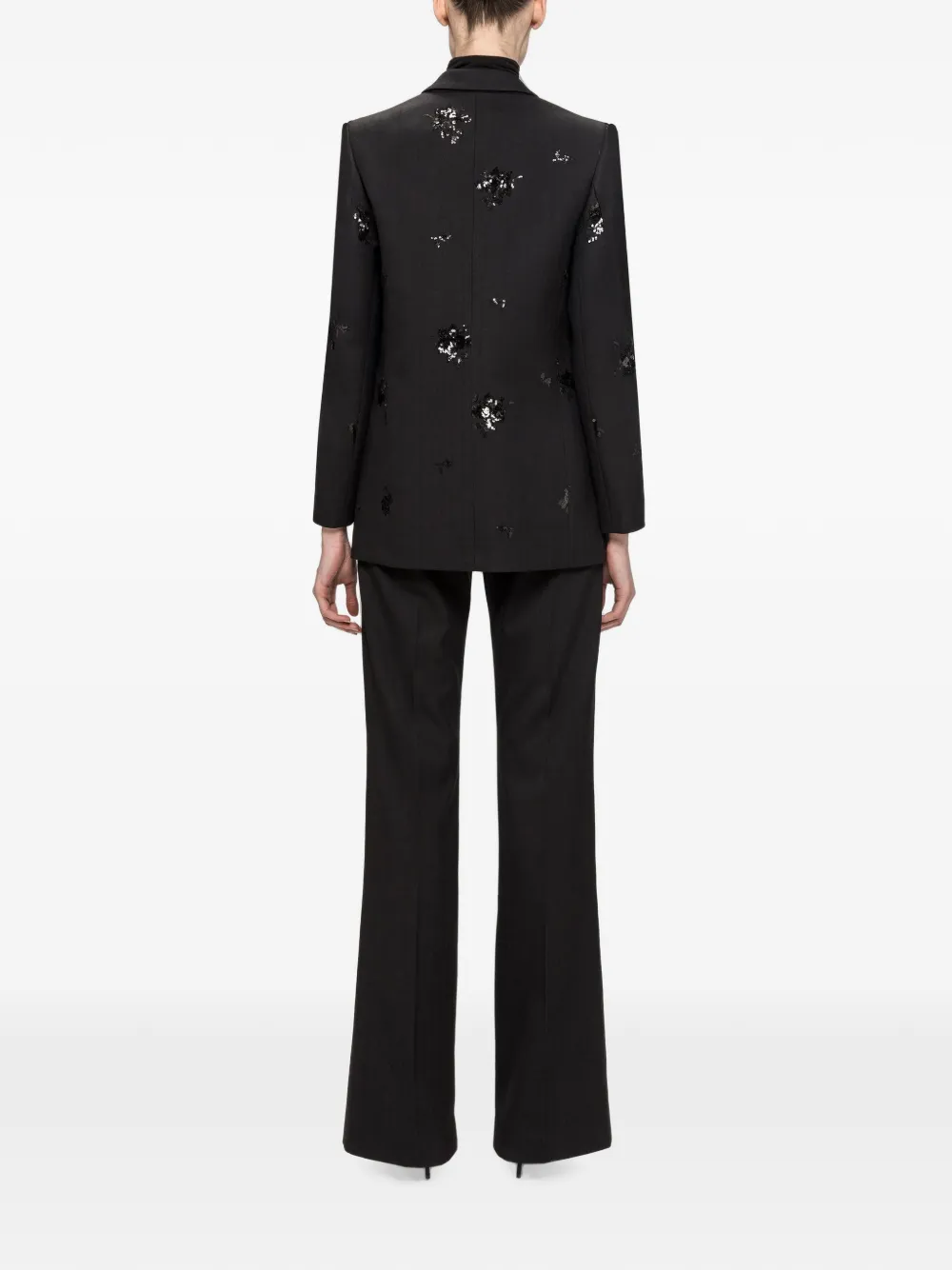 NISSA Gestreepte straight broek Zwart