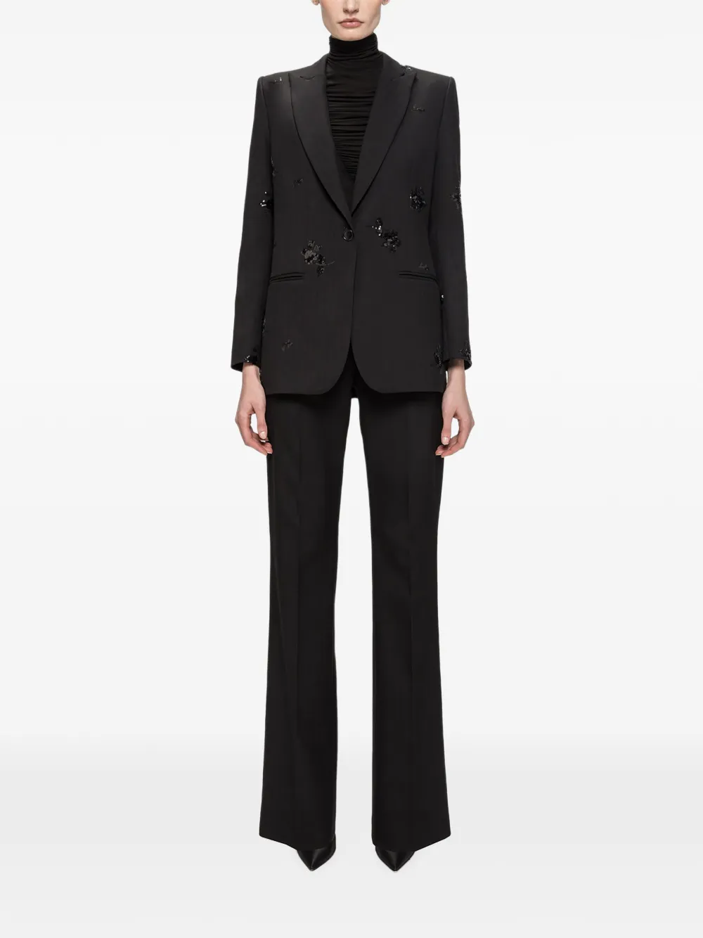 NISSA Gestreepte straight broek Zwart
