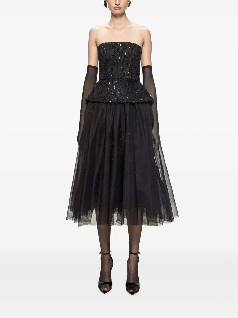 NISSA midi tulle corset dress