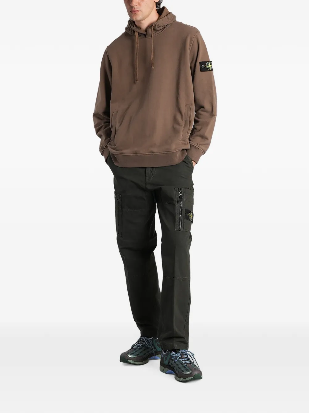 Stone Island 6100048 brushed organic cotton fleece sweatshirt Bruin
