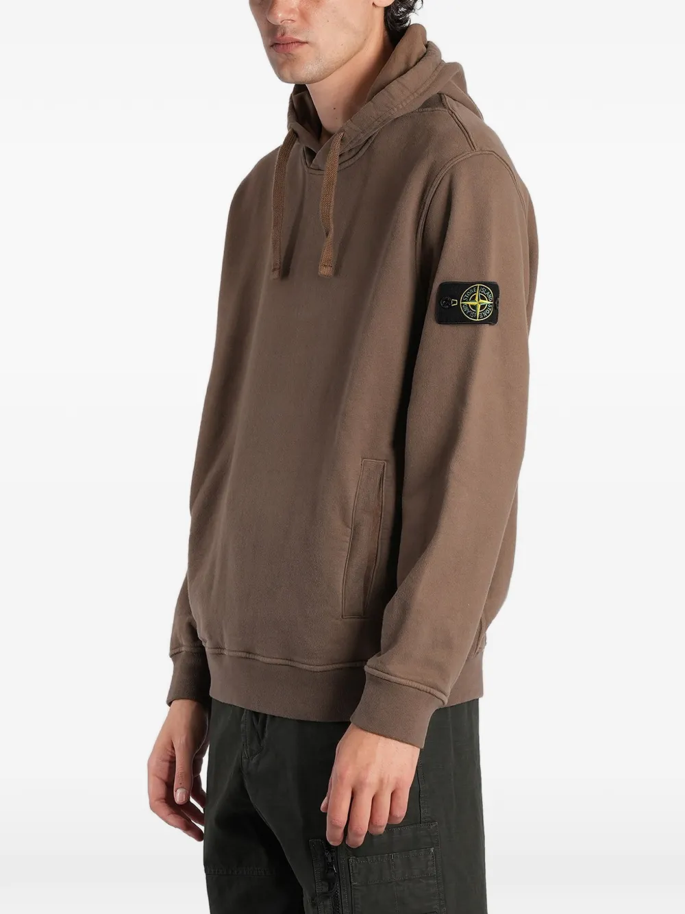 Stone Island 6100048 brushed organic cotton fleece sweatshirt Bruin