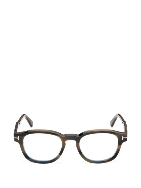 TOM FORD Eyewear tortoiseshell-effect round-frame glasses