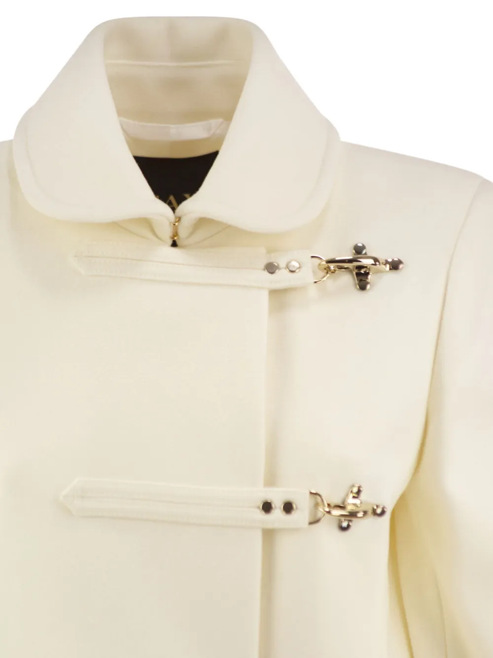 Fay Caban 3-Ganci-fastening single-breasted coat Wit