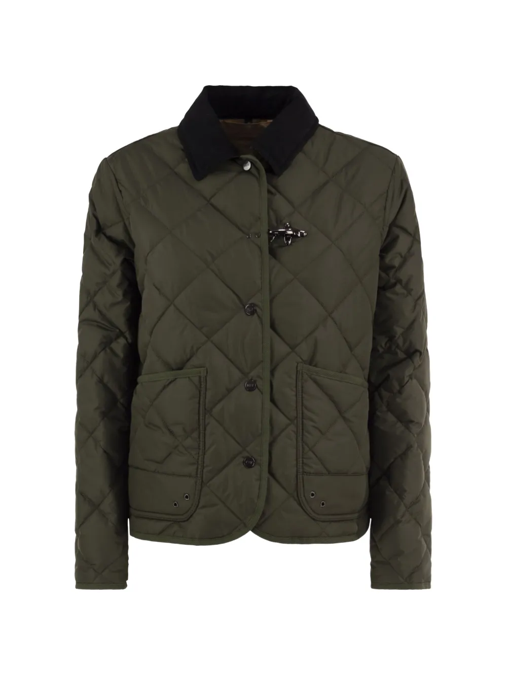 Fay Diamond-quilted Puffer Jacket In Green