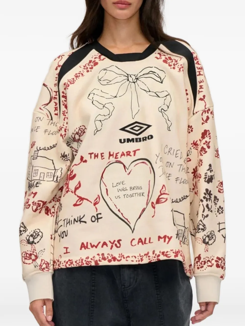 Stine Goya x Umbro sweater met grafische print Beige