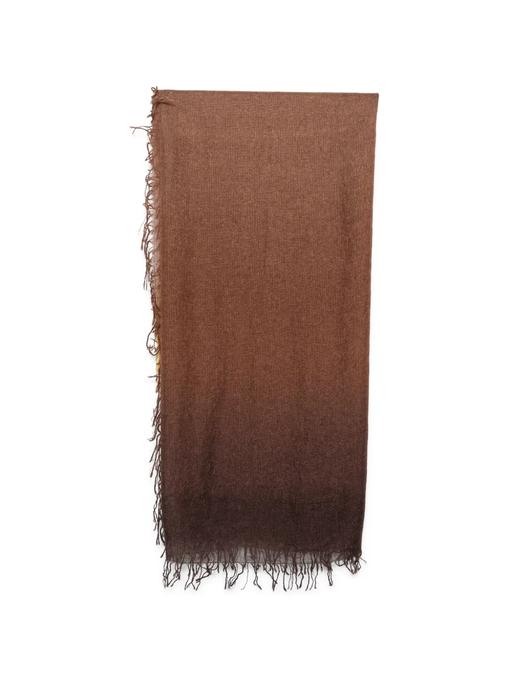 Faliero Sarti gradient-effect frayed-hem scarf - Brown