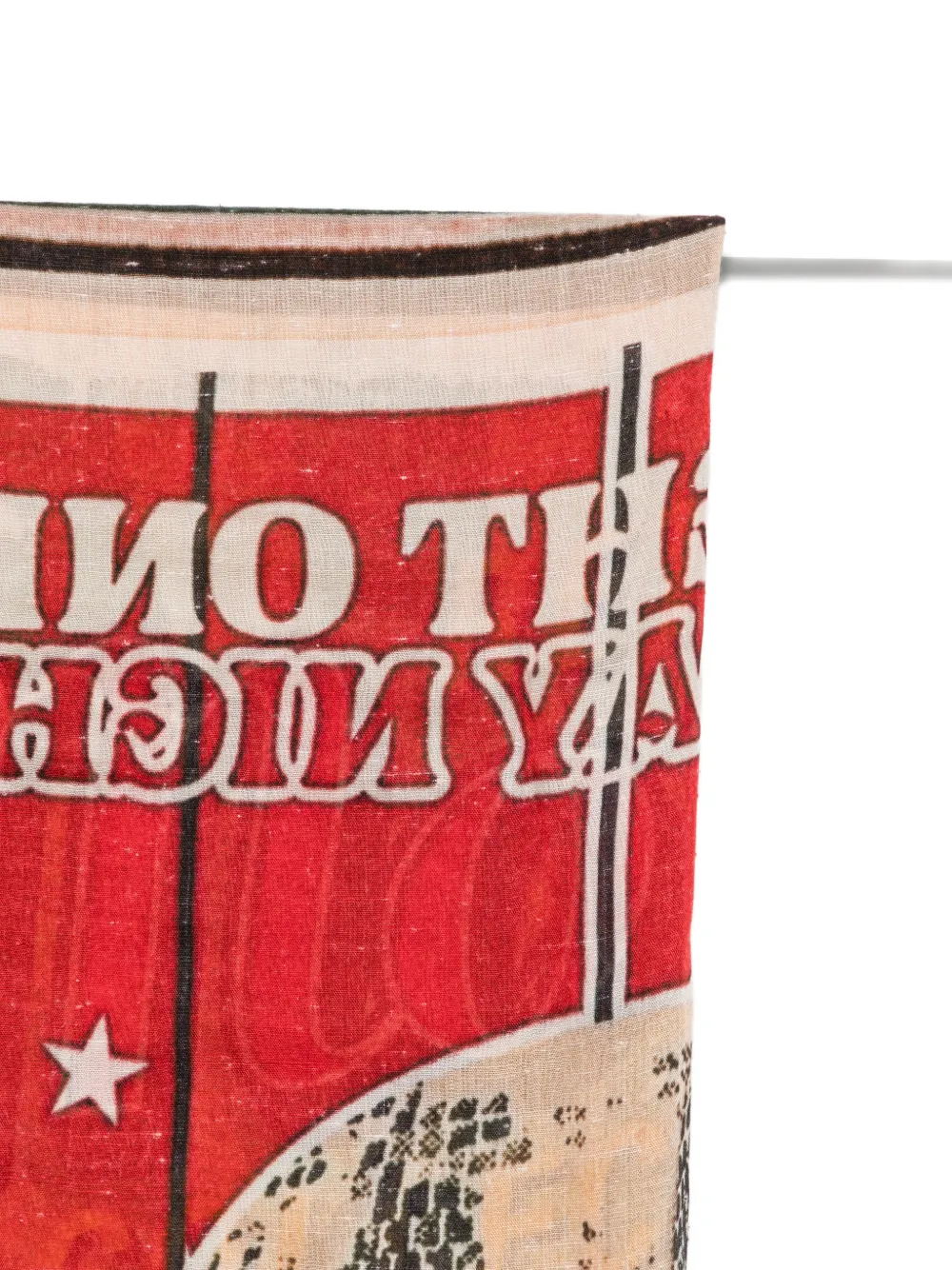 Faliero Sarti graphic-print fringed scarf Rood