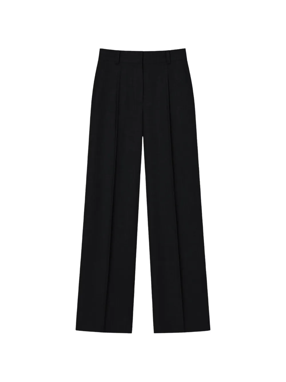 The Frankie Shop Brya geplooide wollen broek Zwart