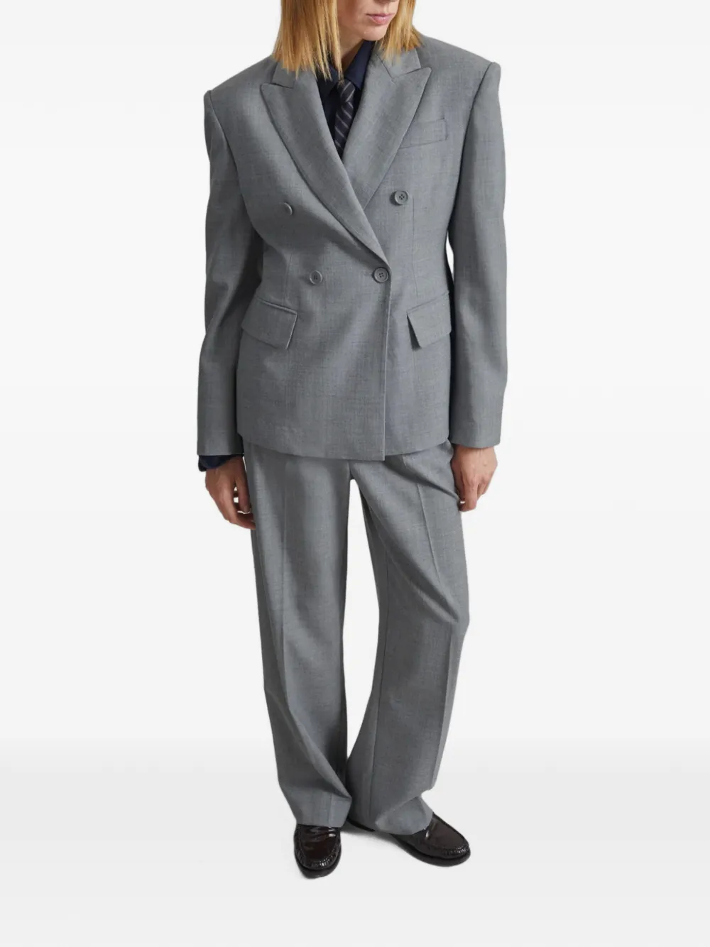 The Frankie Shop Doyer double-breasted blazer Grijs