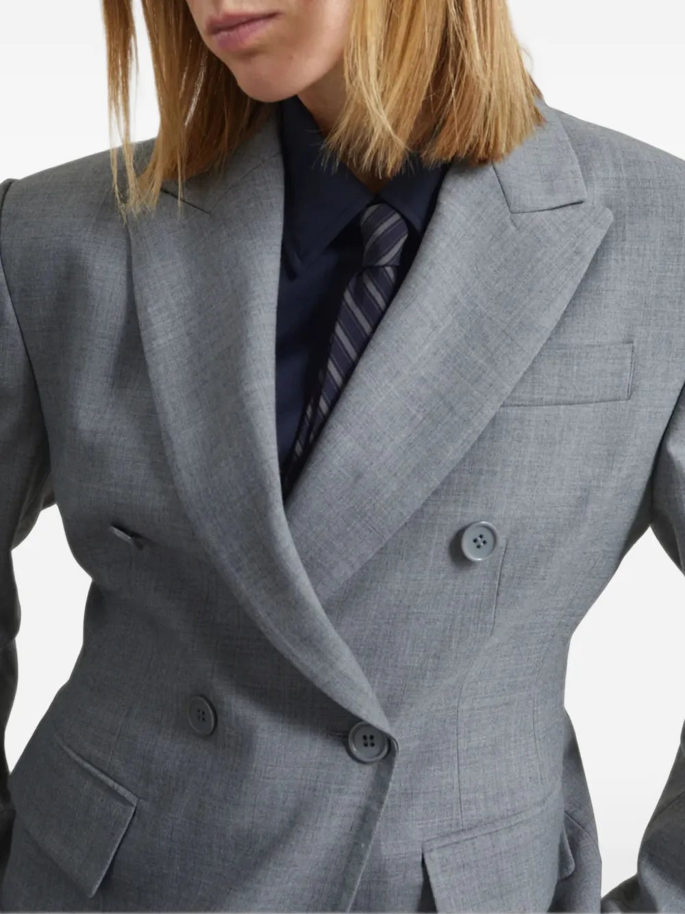 The Frankie Shop Doyer double-breasted blazer Grijs