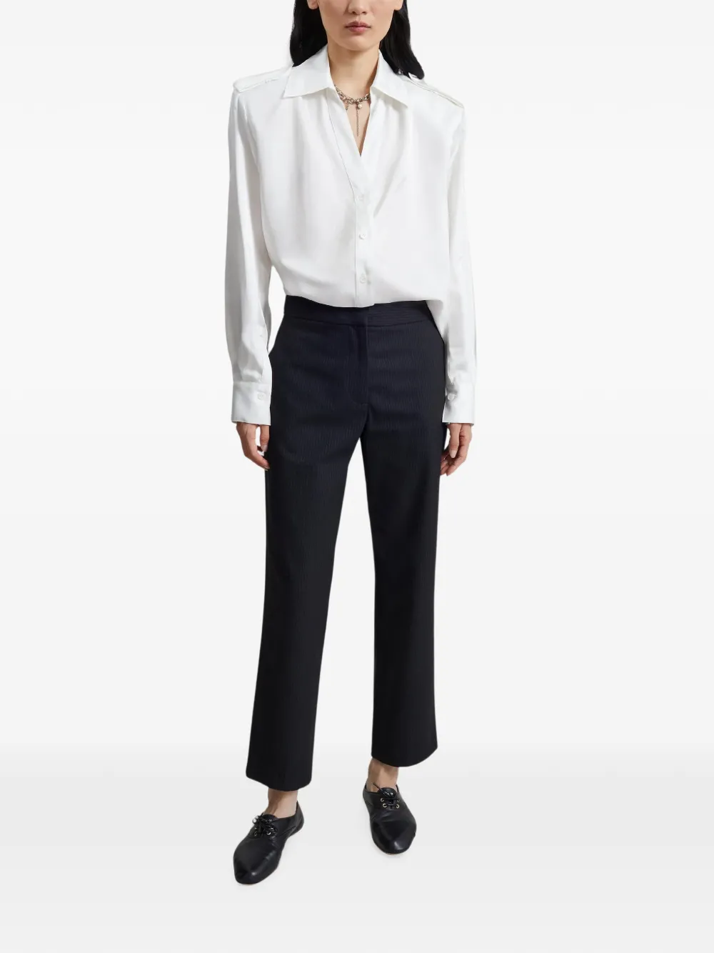 The Frankie Shop Jet pantalon met krijtstreep Zwart