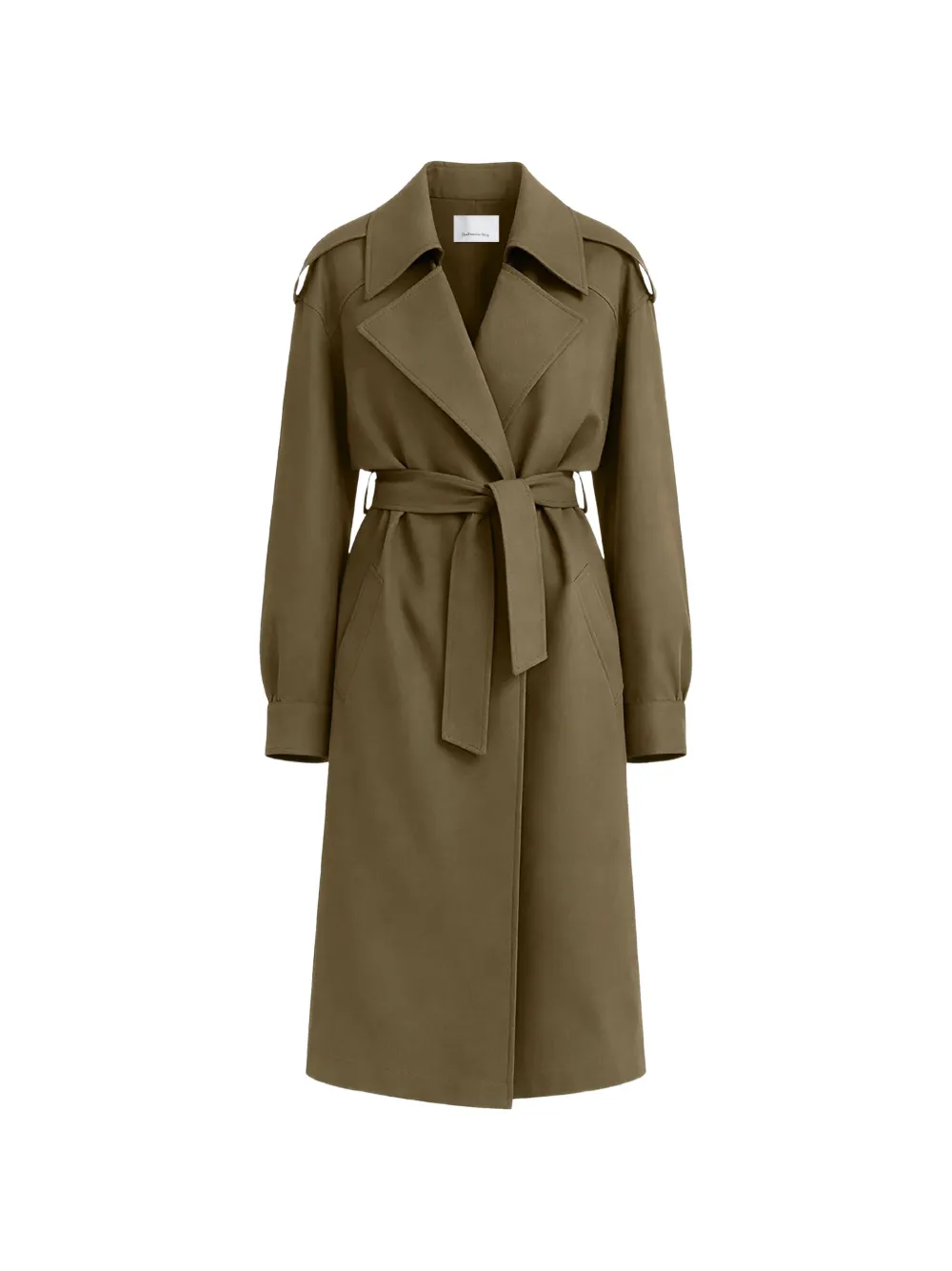 The Frankie Shop trench ceinturé à boutonnière croisée Esben - Vert The Frankie Shop trench ceinturé à boutonnière croisée Esben - Vert