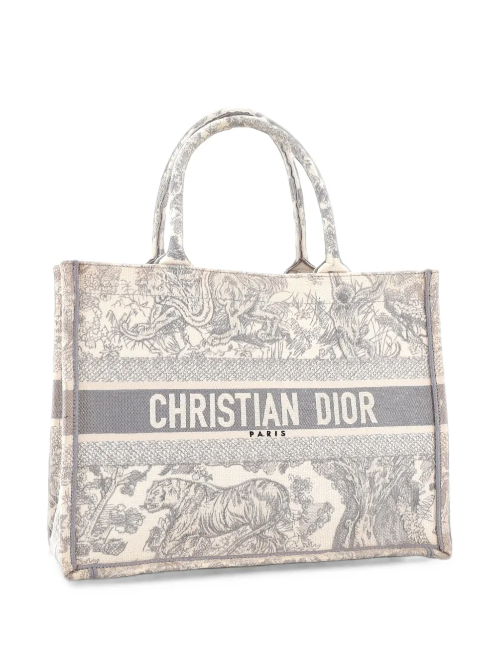Christian Dior Pre-Owned Book Embroidered Canvas Medium tote bag - Grigio