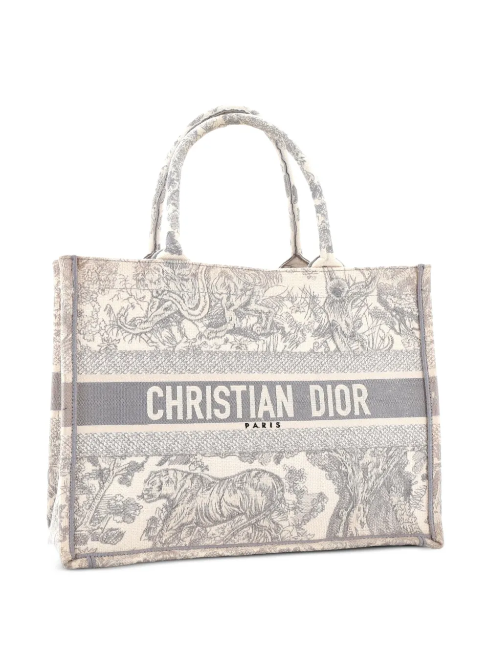 Christian Dior Pre-Owned Book Embroidered Canvas Medium tote bag - Grigio