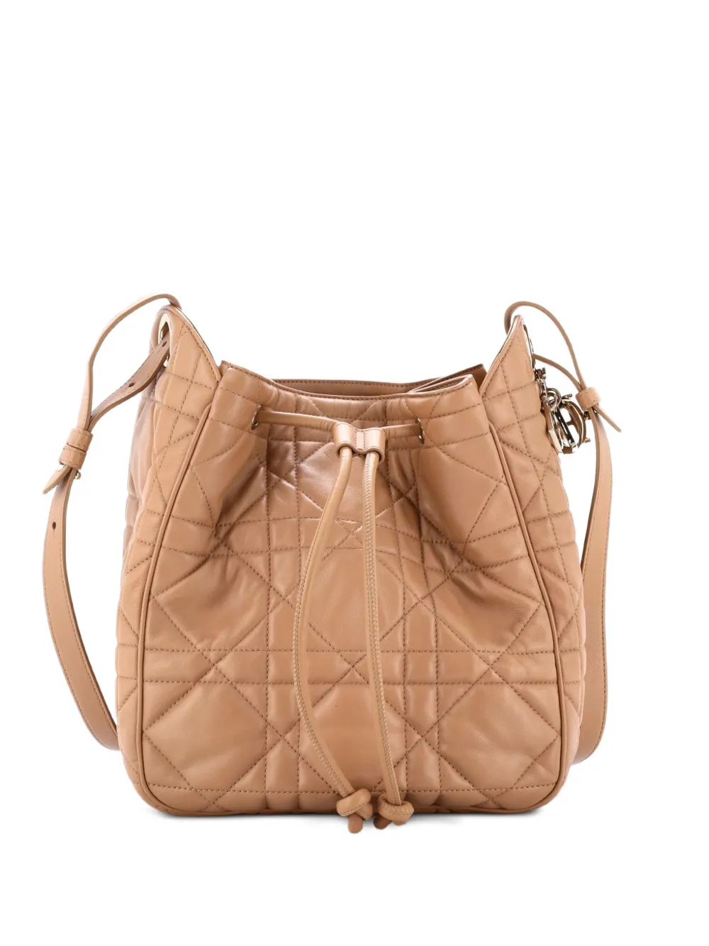 Christian Dior Pre-Owned sac seau matelassé D-Motion Bag Cannage médium - Marron Christian Dior Pre-Owned sac seau matelassé D-Motion Bag Cannage médium - Marron