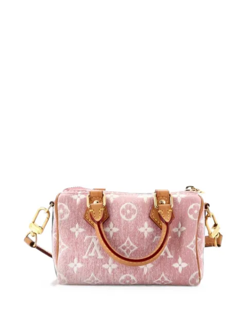 Louis Vuitton Pre-Owned bolsa crossbody Speedy Bandouliere NM nano de mezclilla en jacquard con Monogram