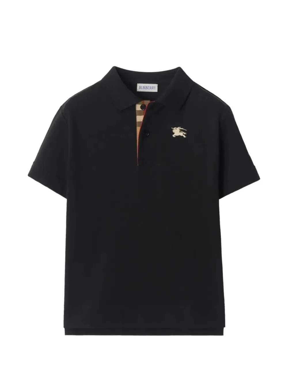 Burberry Kids logo-embroidered polo shirt - Nero