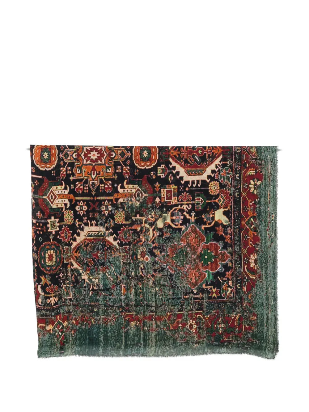 Faliero Sarti graphic-print scarf Groen