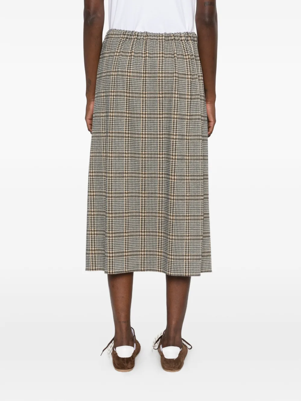 Fabiana Filippi check-print drawstring midi skirt Beige