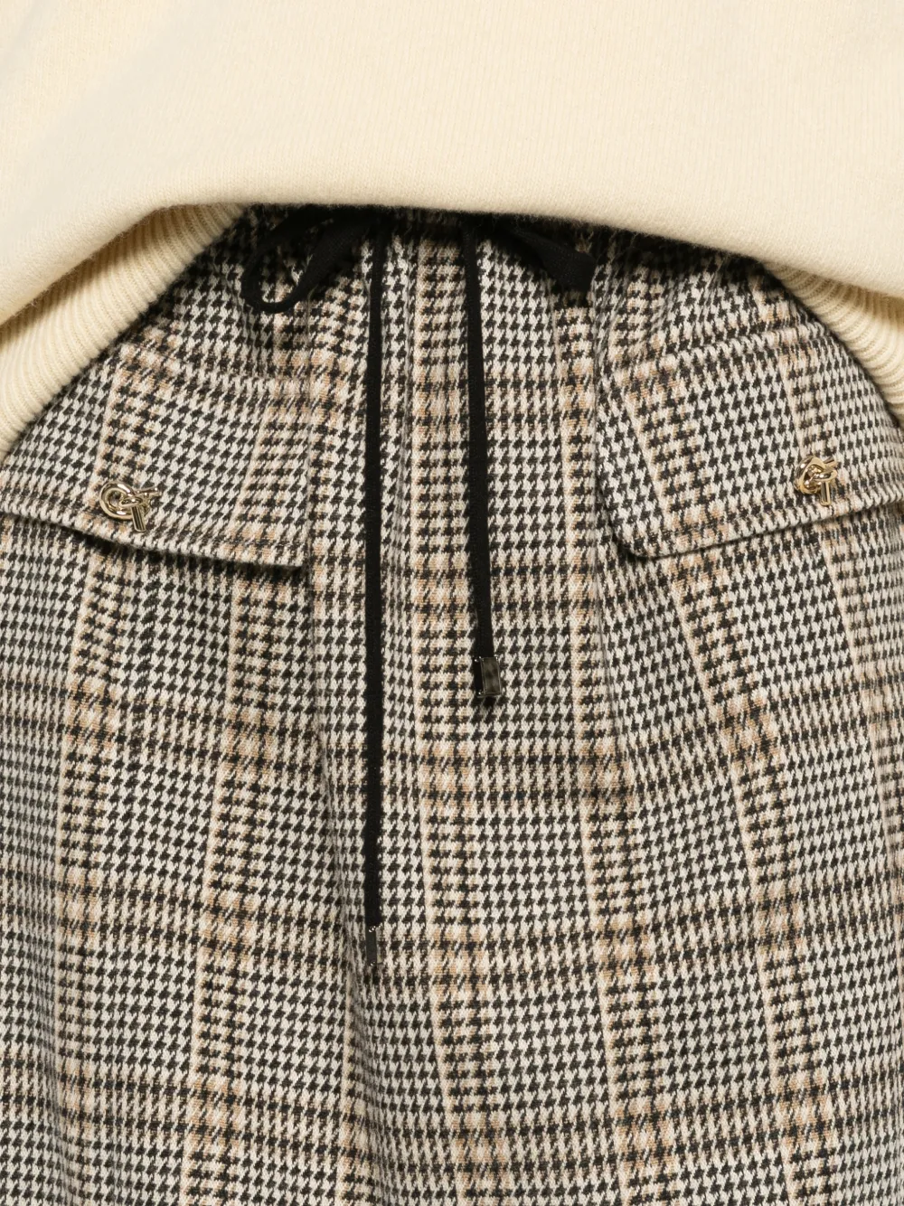Fabiana Filippi check-print drawstring midi skirt Beige
