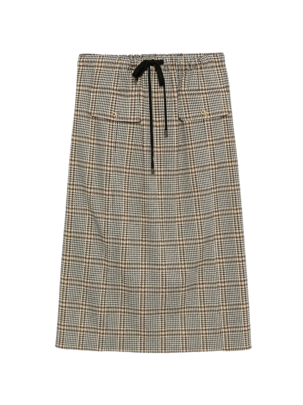 Fabiana Filippi check-print drawstring midi skirt Beige