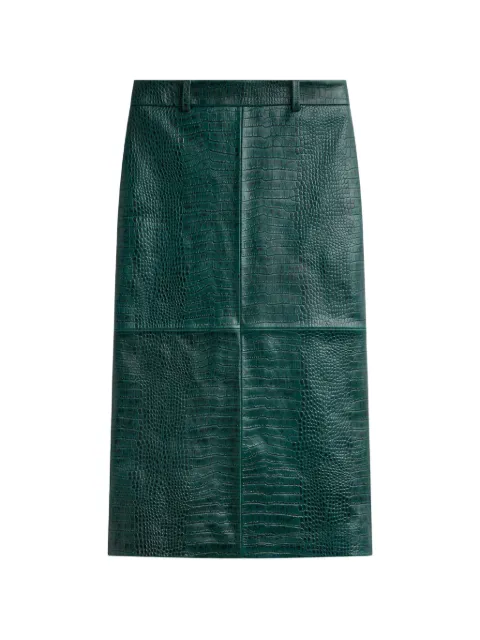 The Frankie Shop midi Taney Croc leather skirt