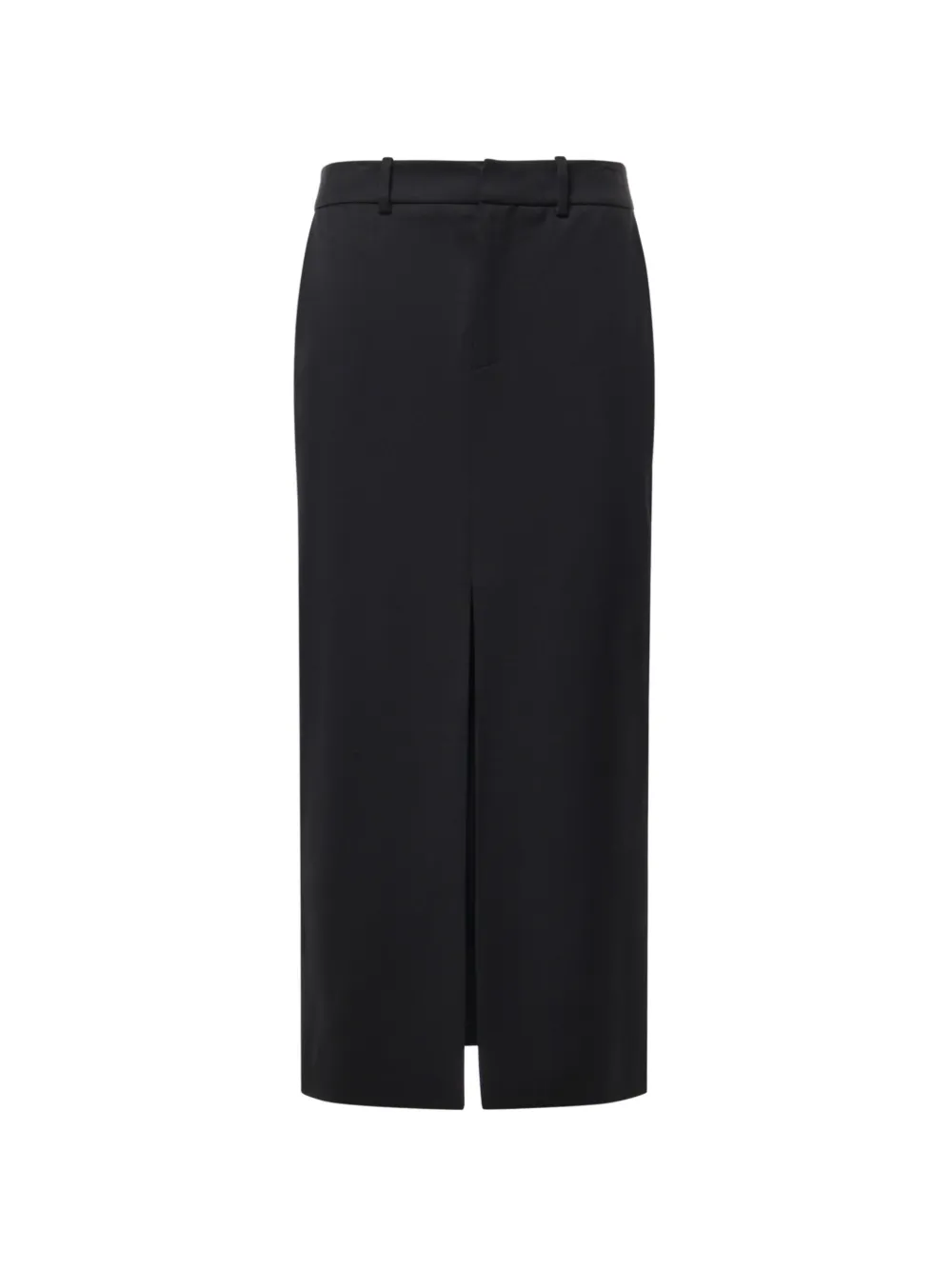 The Frankie Shop midi Maybelle front-slit belt-loop skirt Zwart
