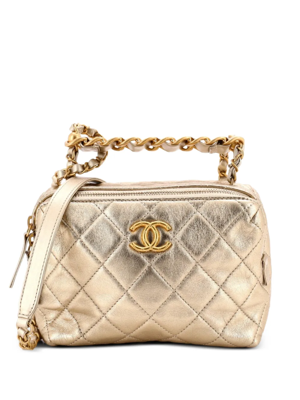 CHANEL Pre-Owned Bowling Bag Quilted Calfskin Mini shoulder bag - Oro