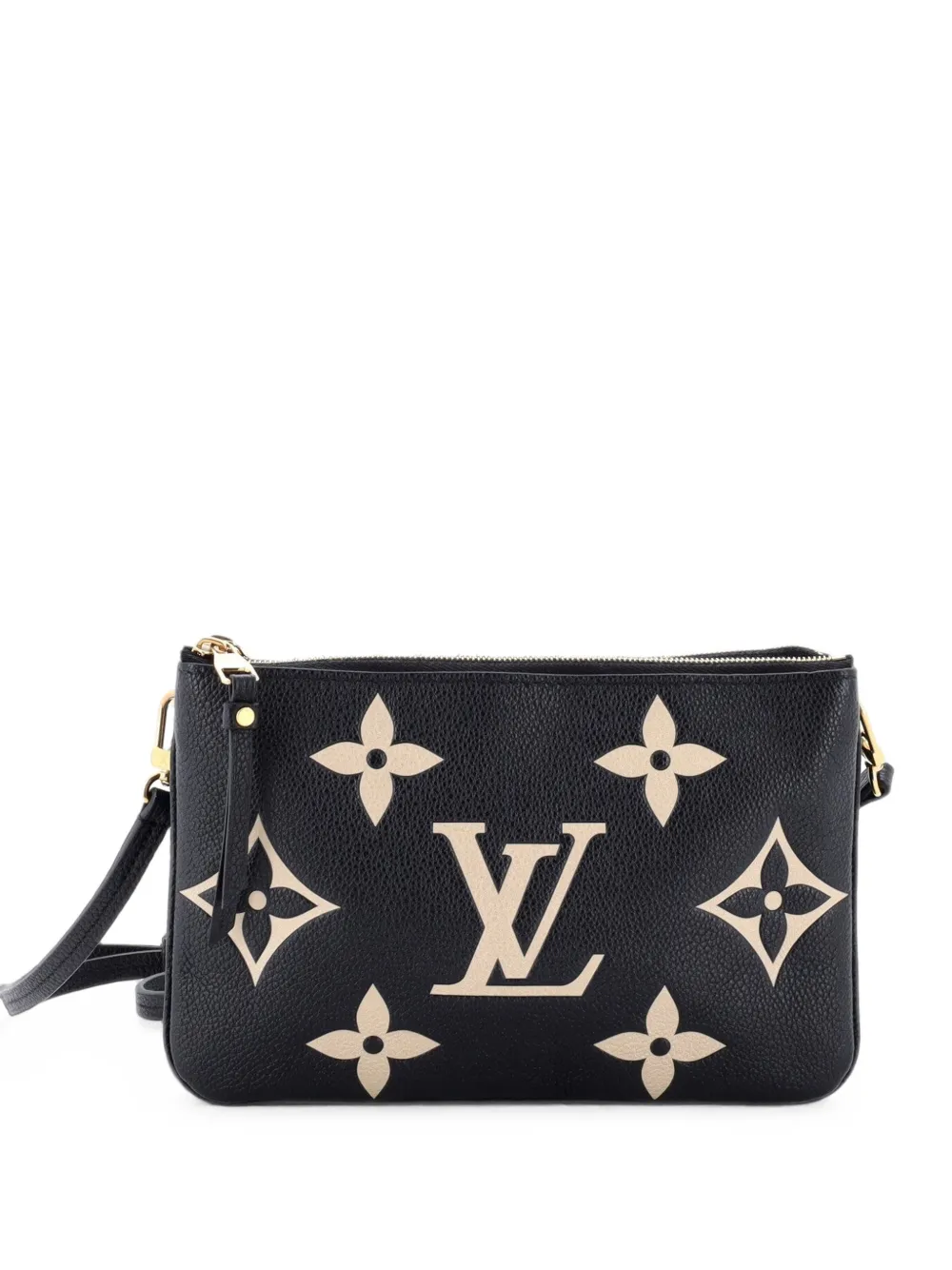 Louis Vuitton Pre-Owned Double Zip Pochette Bicolor Monogram Empreinte Giant crossbody bag - Black